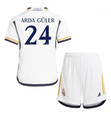 Real Madrid Arda Guler #24 Koszulka Podstawowych Dziecięca 2023-24 Krótki Rękaw (+ Krótkie spodenki)